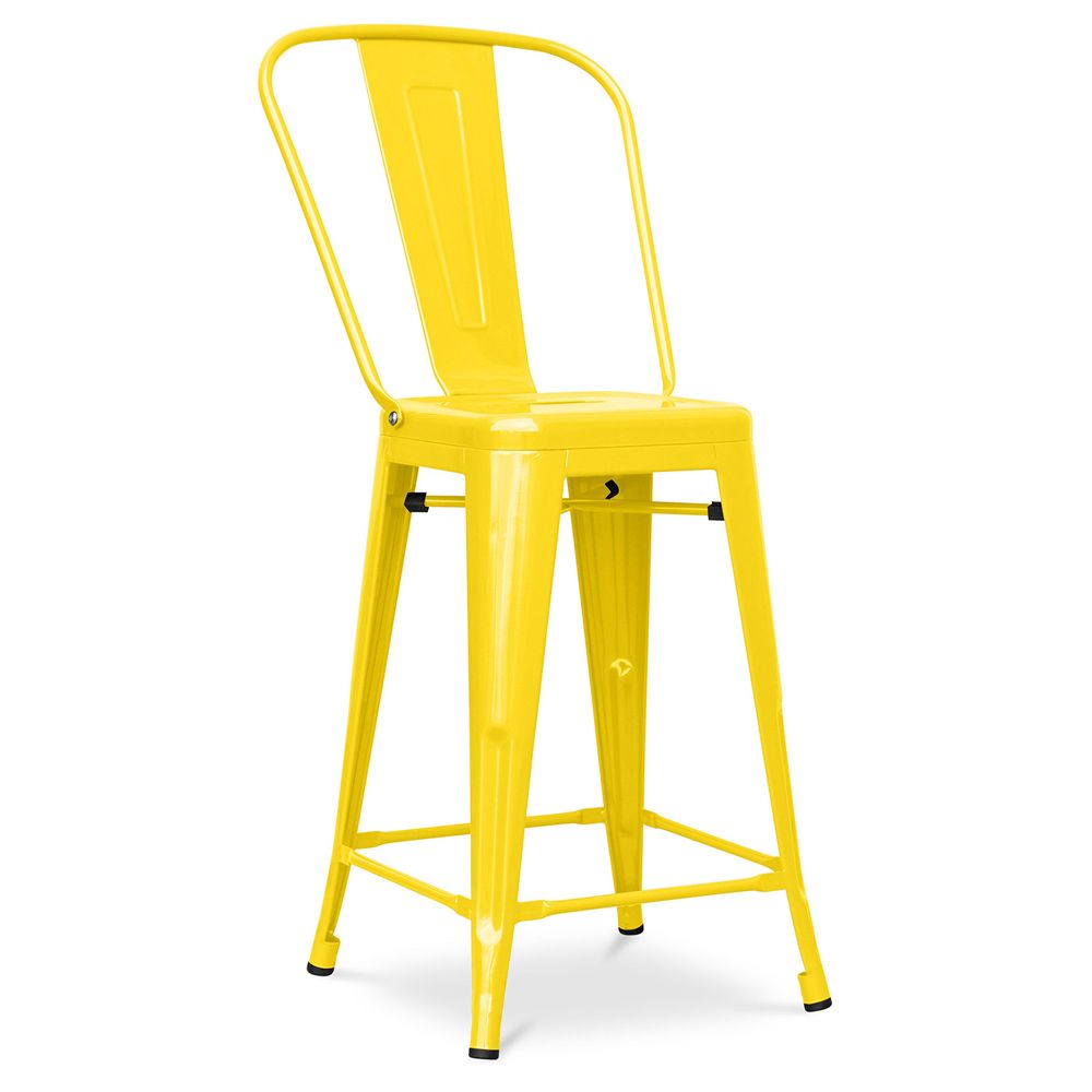 Barkruk met rugleuning - Industrieel ontwerp - 60cm - Nieuwe editie - Stylix image 8