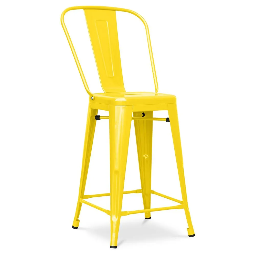 Barkruk met rugleuning - Industrieel ontwerp - 60cm - Nieuwe editie - Stylix image 8