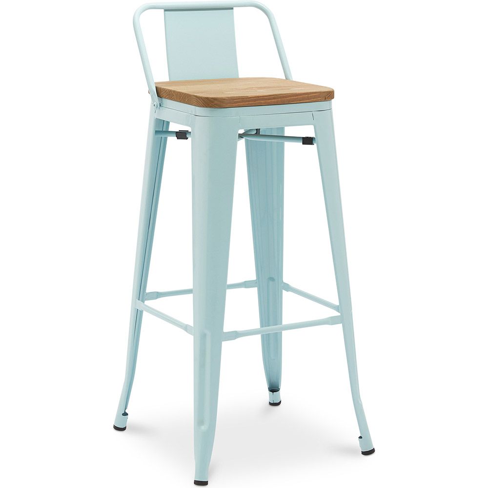 Barkruk met Rugleuning - Industrieel Ontwerp - Hout & Staal - 76cm - Nieuwe Editie - Stylix image 8