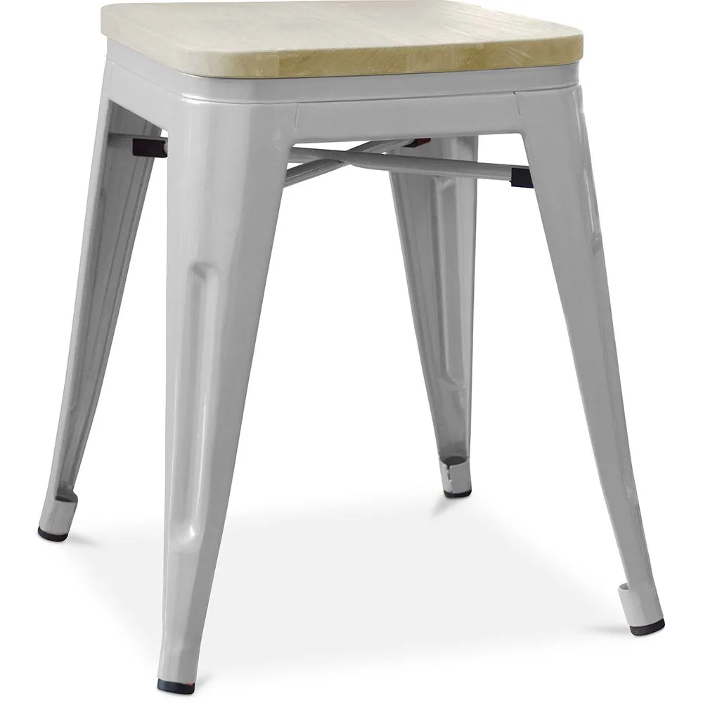 Barkruk industrieel ontwerp - hout en staal - 45cm - Nieuwe editie - Stylix image 8