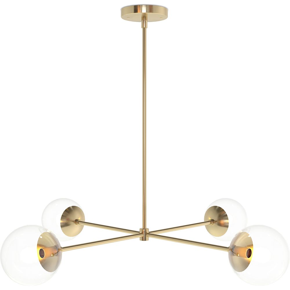 Gouden Plafondlamp - Design Hanglamp - 4 armen - Luba image 8
