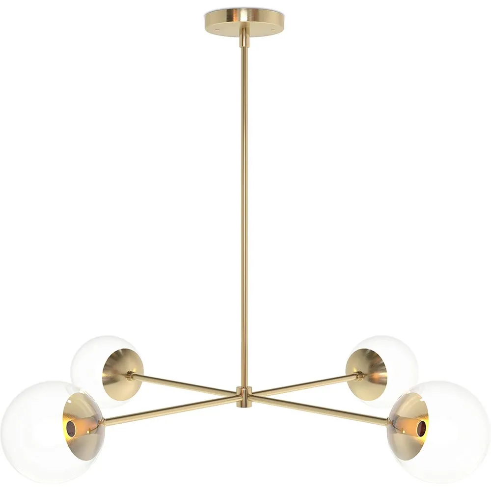 Gouden Plafondlamp - Design Hanglamp - 4 armen - Luba image 8