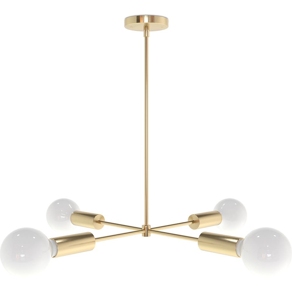 Gouden Plafondlamp - Design Hanglamp - 4 armen - Retan image 8