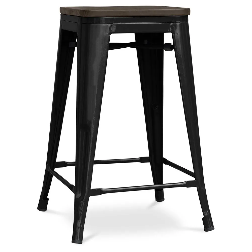 Barkruk - Industrieel Ontwerp - Hout & Staal - 60cm - Stylix image 8