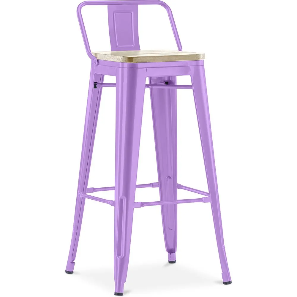Barkruk met rugleuning - Industrieel ontwerp - 76 cm - Stylix image 8