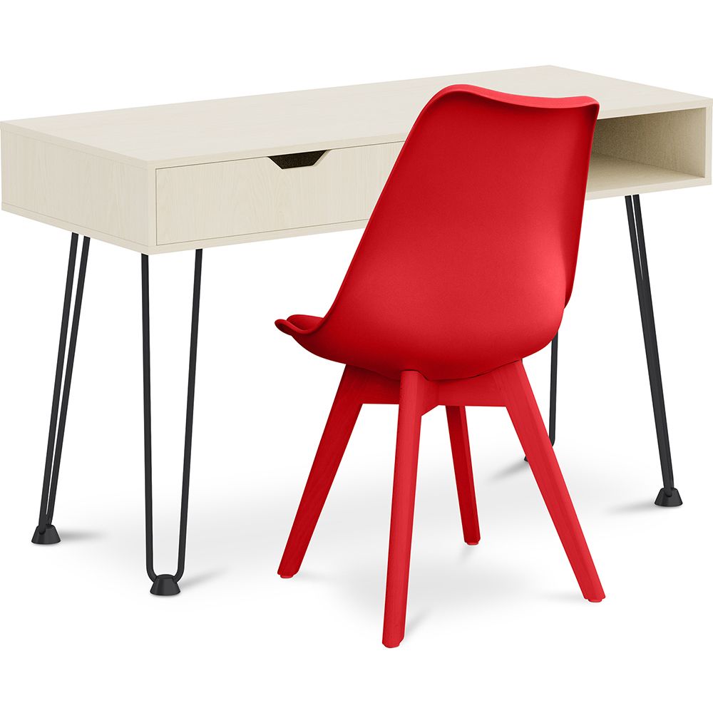 Pack Houten Bureau - Scandinavisch Design - Andor + Eetkamerstoel - Scandinavisch Design - Denisse image 8