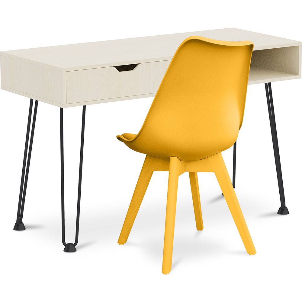 Pack Houten Bureau - Scandinavisch Design - Andor + Eetkamerstoel - Scandinavisch Design - Denisse image 8