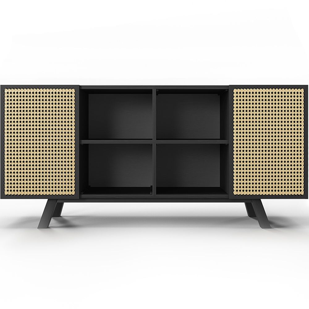Natuurlijk houten dressoir - Vintage Design - Zwart - Edan image 8