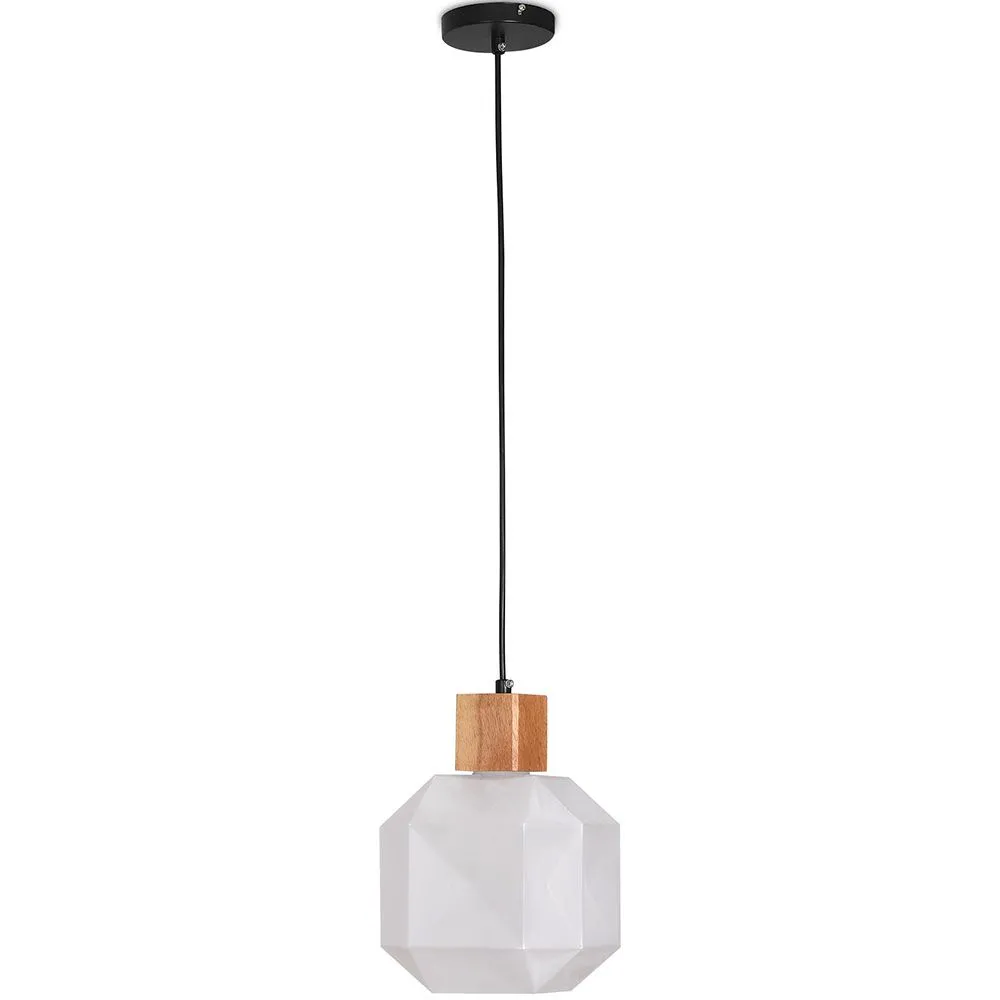 Houten en Glazen Plafondlamp - Design Hanglamp - Bumba image 8