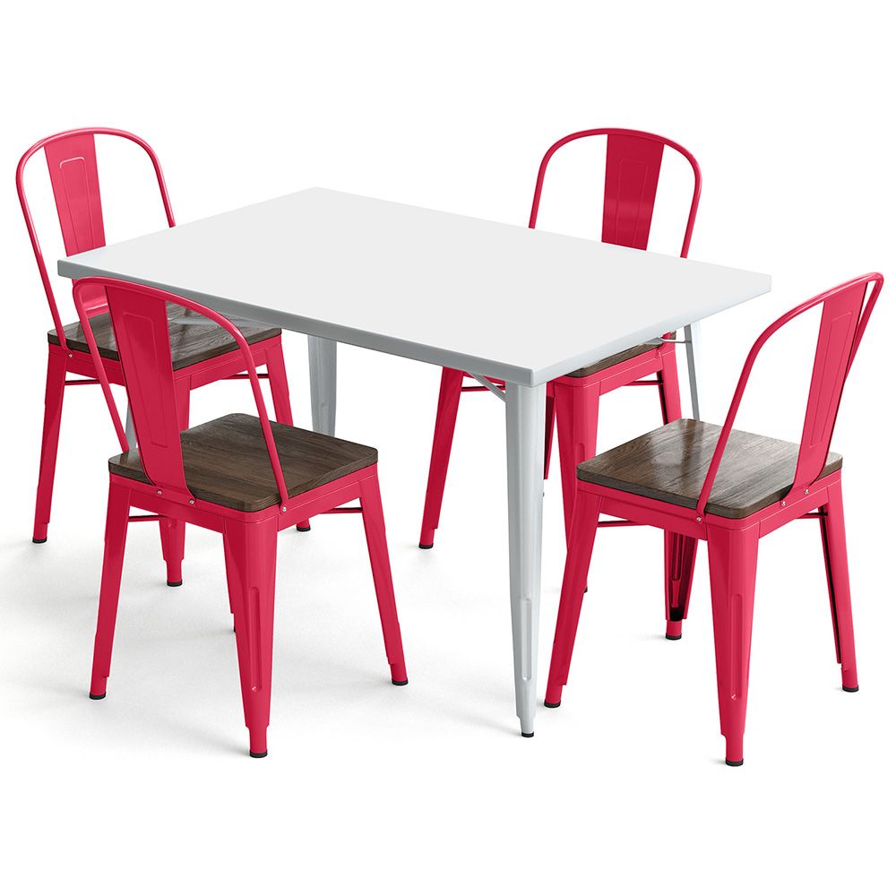 Pack Mesa de Comedor y 4 Sillas de Comedor Diseño Industrial - New Edition- Bistrot Stylix image 8