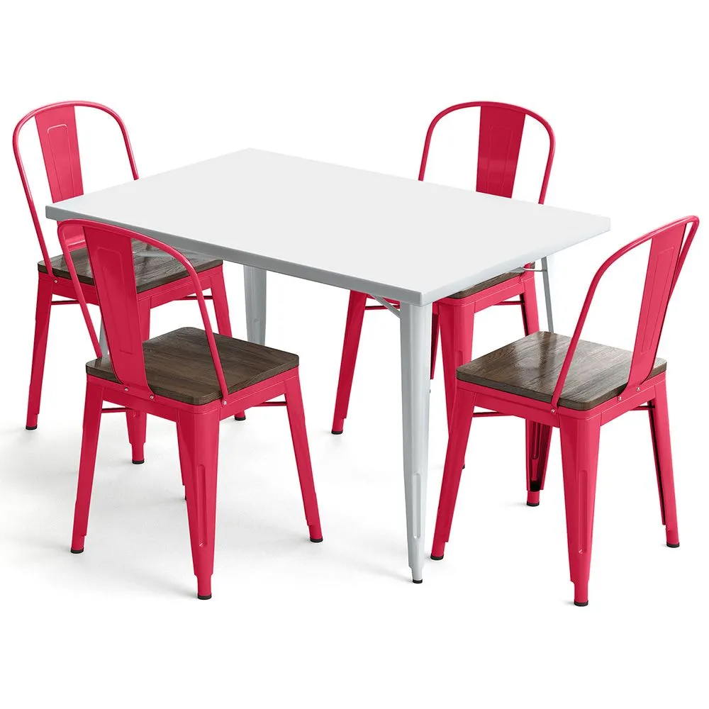 Pack Mesa de Comedor y 4 Sillas de Comedor Diseño Industrial - New Edition- Bistrot Stylix image 8