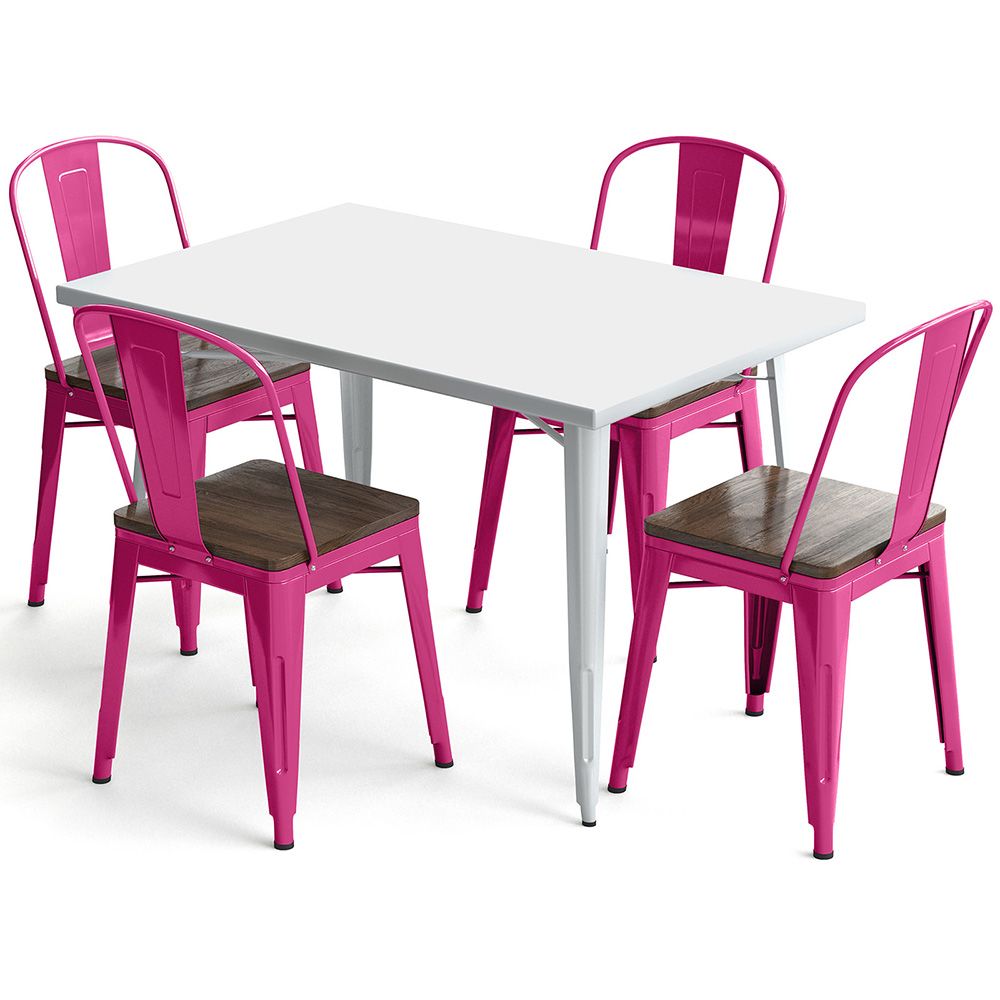 Pack Mesa de Comedor y 4 Sillas de Comedor Diseño Industrial - New Edition- Bistrot Stylix image 8
