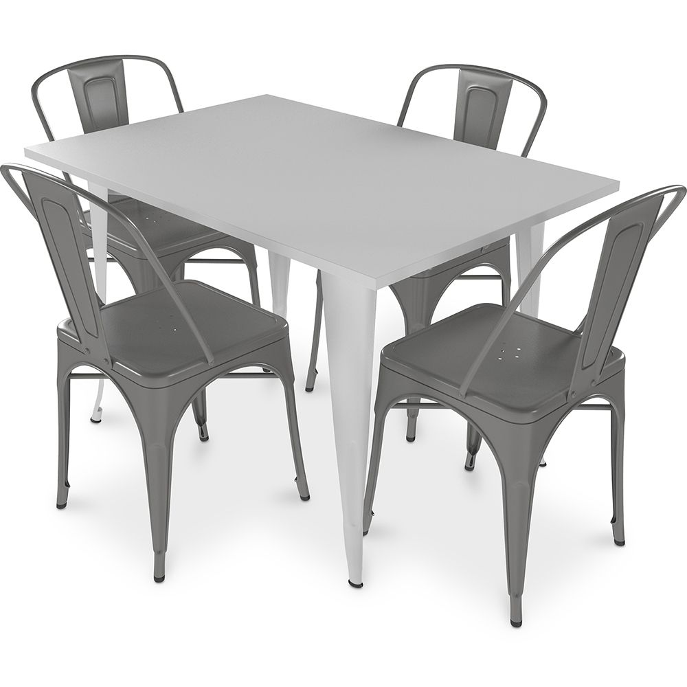Pack  Mesa de Comedor y 4 Sillas de Comedor Diseño Industrial - New Edition-  Bistrot Stylix image 8