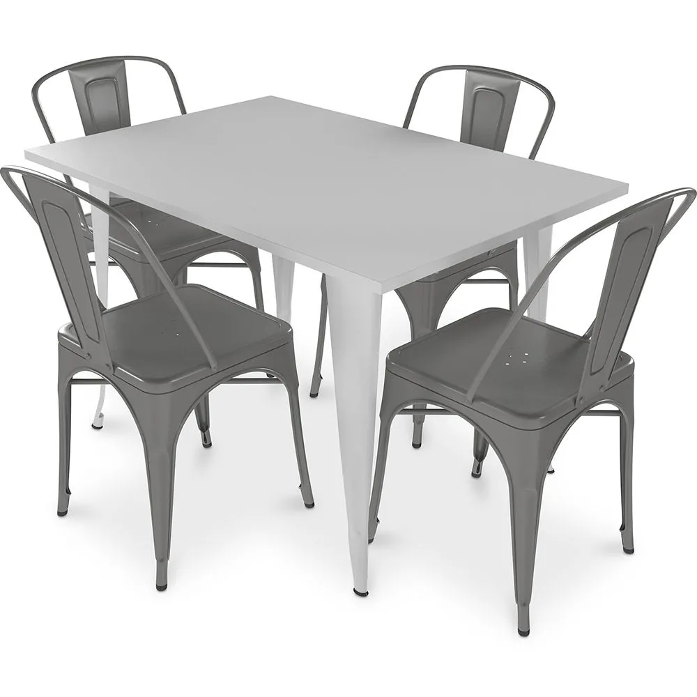 Pack  Mesa de Comedor y 4 Sillas de Comedor Diseño Industrial - New Edition-  Bistrot Stylix image 8