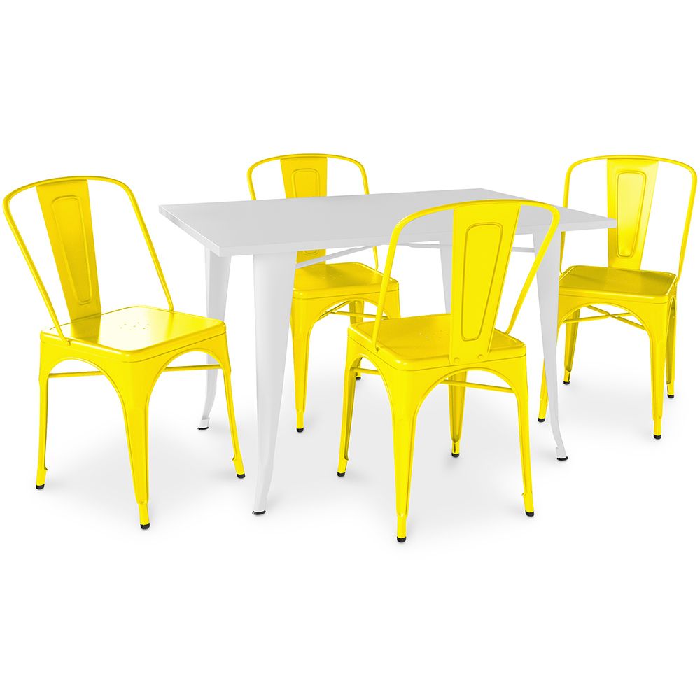 Pack  Mesa de Comedor y 4 Sillas de Comedor Diseño Industrial - New Edition-  Bistrot Stylix image 8