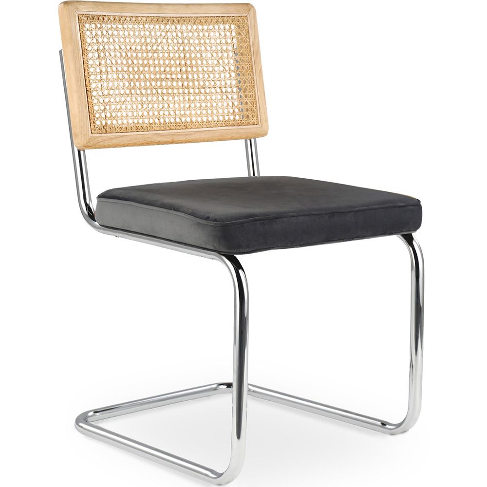 Eetkamerstoel - Bekleed met fluweel - Hout en rotan - Martha image 8