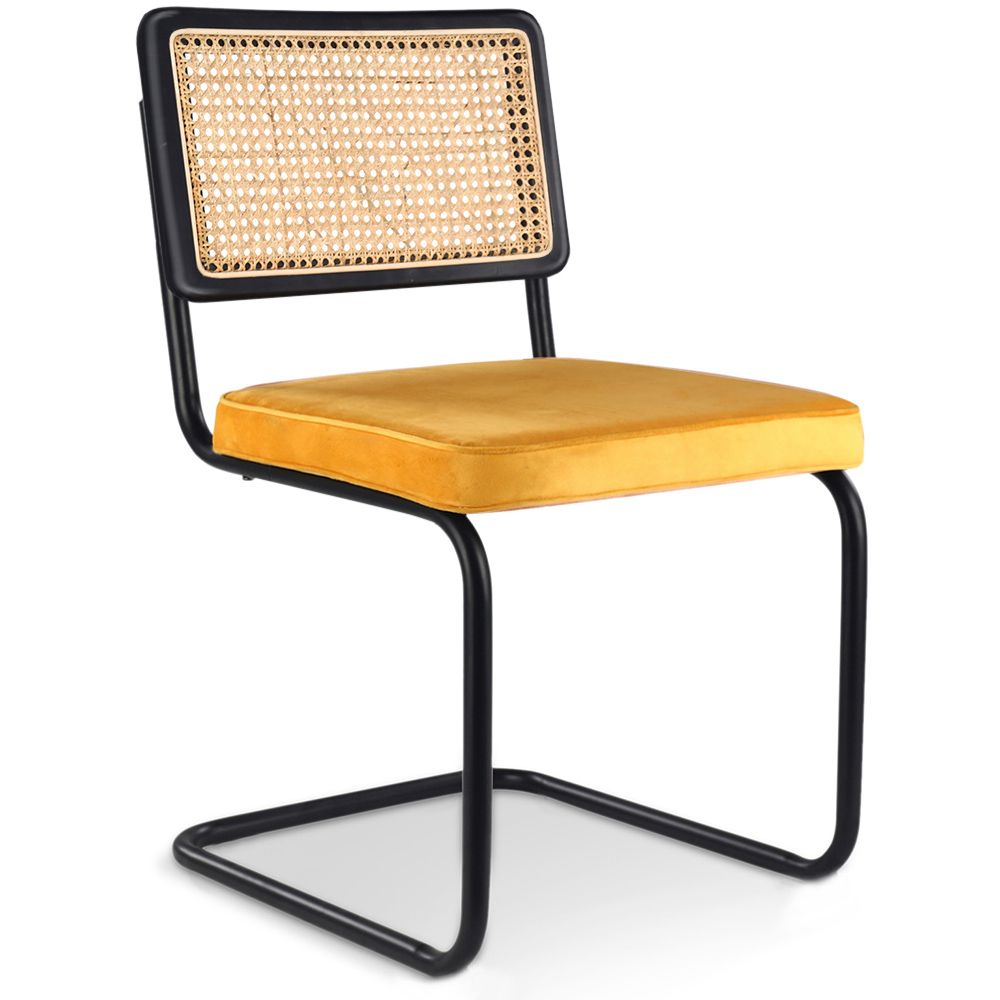 Eetkamerstoel - Bekleed met fluweel - Hout & Rotan - Puila image 8