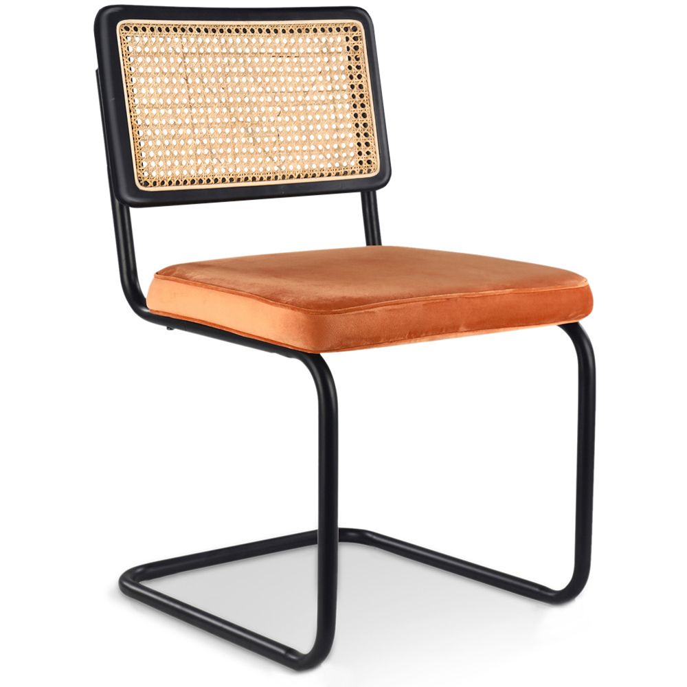 Eetkamerstoel - Bekleed met fluweel - Hout & Rotan - Puila image 8