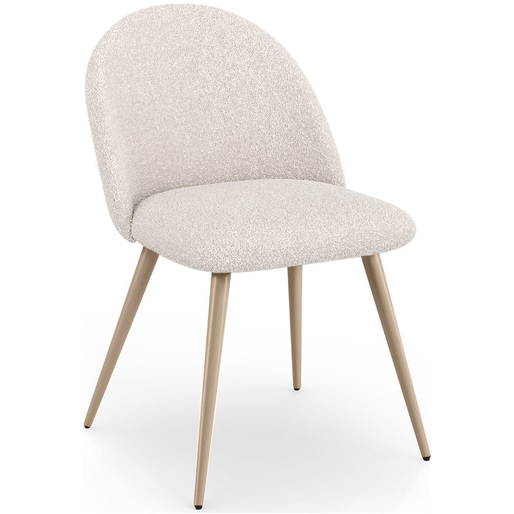 Eetkamerstoel - Bekleed met Bouclé stof - Scandinavisch design - Evelyne image 8