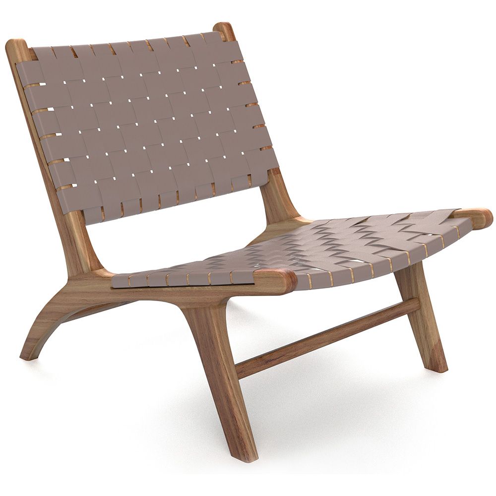 Loungestoel - Boho Bali Design Armchair - Hout en Lederen - Recia image 8