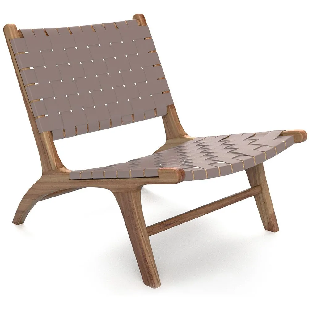 Loungestoel - Boho Bali Design Armchair - Hout en Lederen - Recia image 8