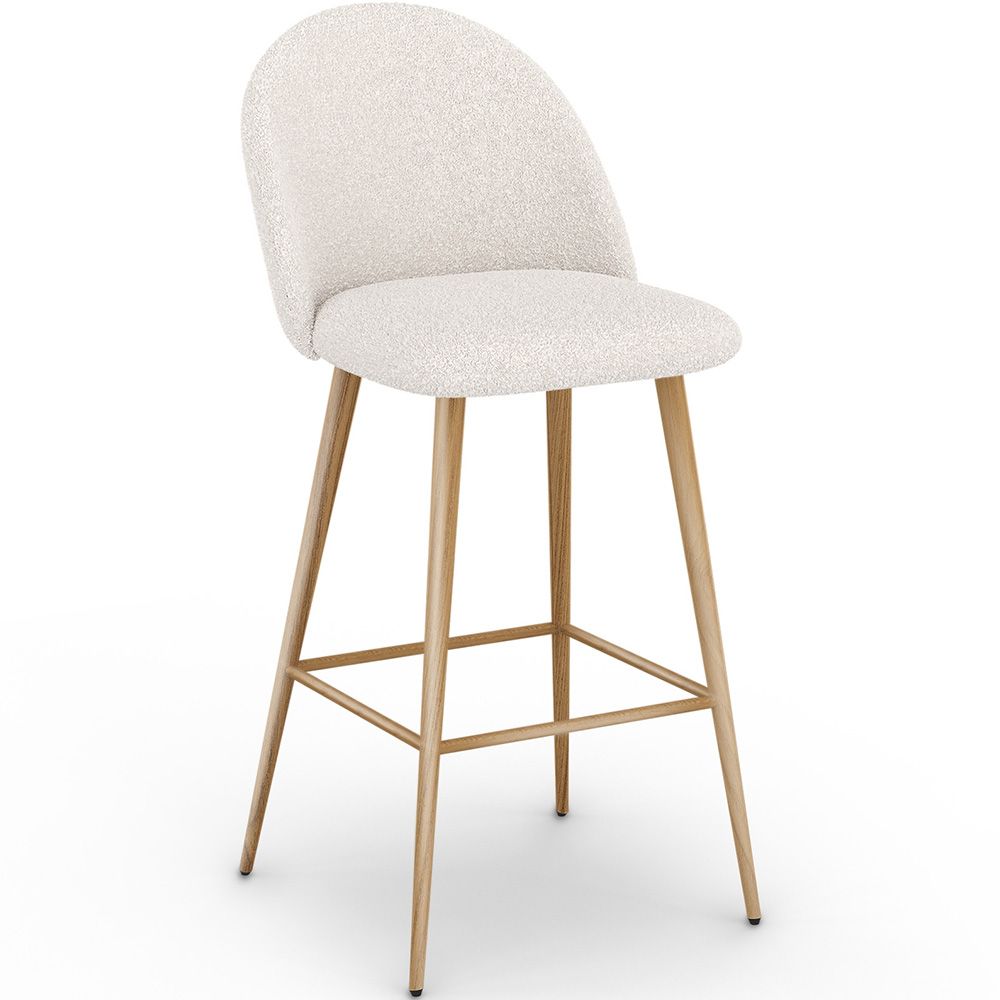 Barkruk bekleed met Bouclé stof - Scandinavisch ontwerp - Evelyne image 8