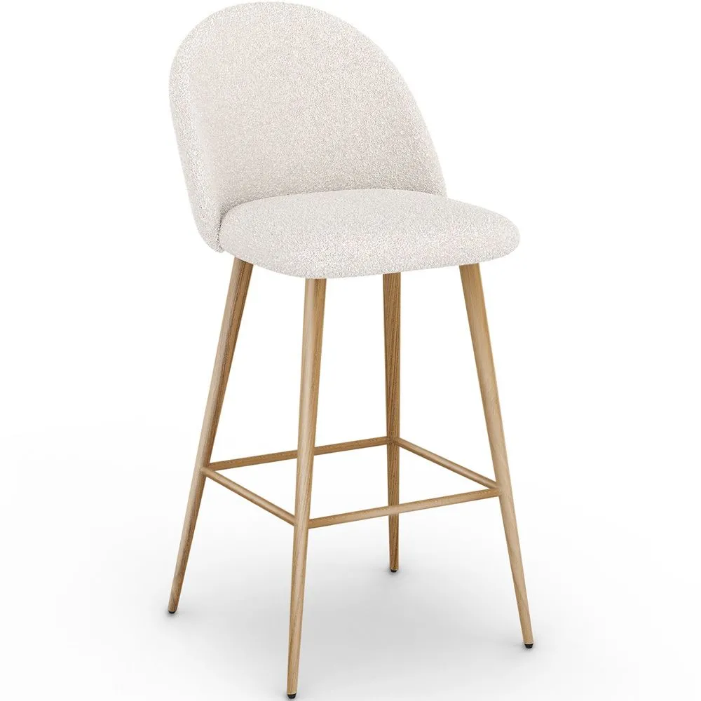 Barkruk bekleed met Bouclé stof - Scandinavisch ontwerp - Evelyne image 8