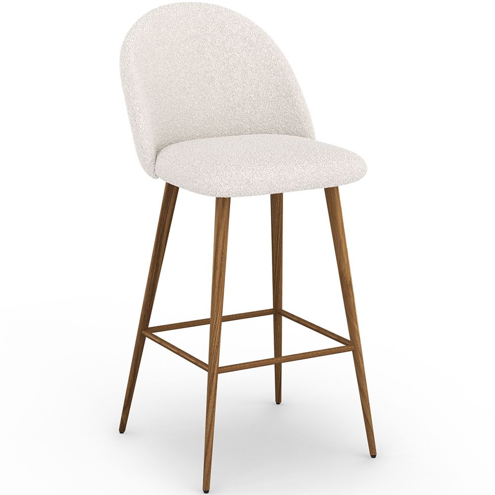 Kruk bekleed met Bouclé stof - Scandinavisch ontwerp - Evelyne image 8