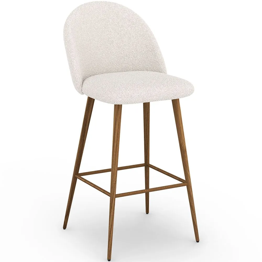 Kruk bekleed met Bouclé stof - Scandinavisch ontwerp - Evelyne image 8