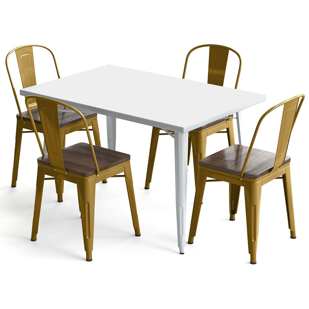Pack Mesa de Comedor y 4 Sillas de Comedor Diseño Industrial - New Edition- Bistrot Stylix image 8