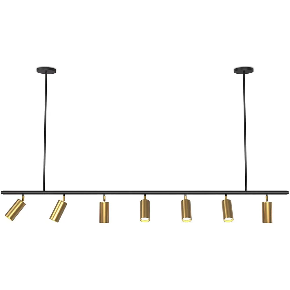 Rails Plafondlamp - 7 verstelbare gouden spotlights - 140CM image 8