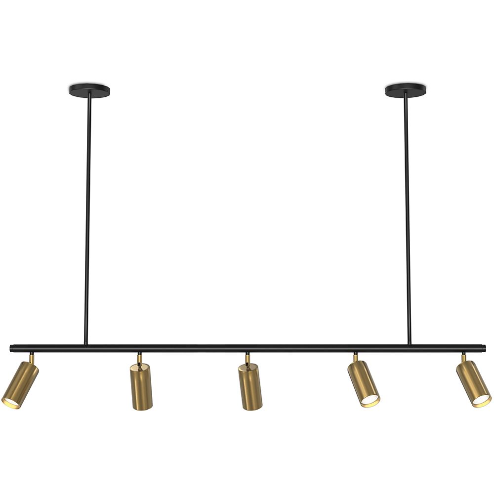 Rails Plafondlamp - 5 Verstelbare Gouden Spotlights - 110CM image 8