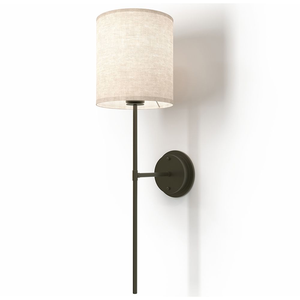Lamp Wandlamp - Zwart met Stoffen Kap - Dena image 8