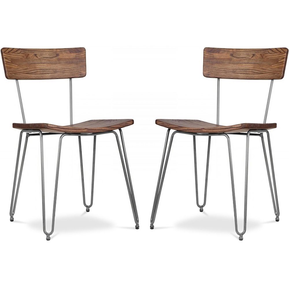 Pack de 2 Sillas de Comedor de Madera - Diseño Industrial - Hairpin image 8