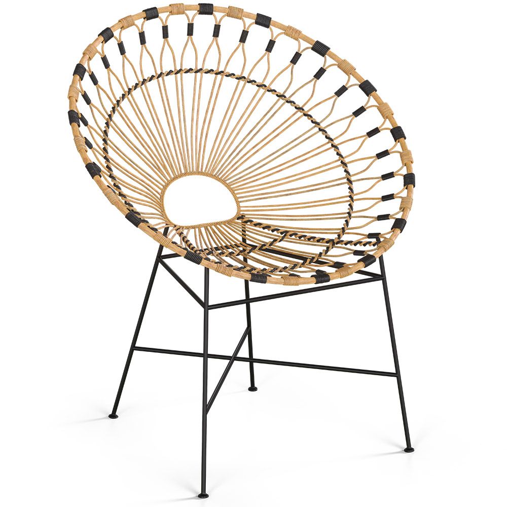 Ronde stoel voor buiten van synthetisch rotan - Boho Bali-ontwerp - Elsa image 8