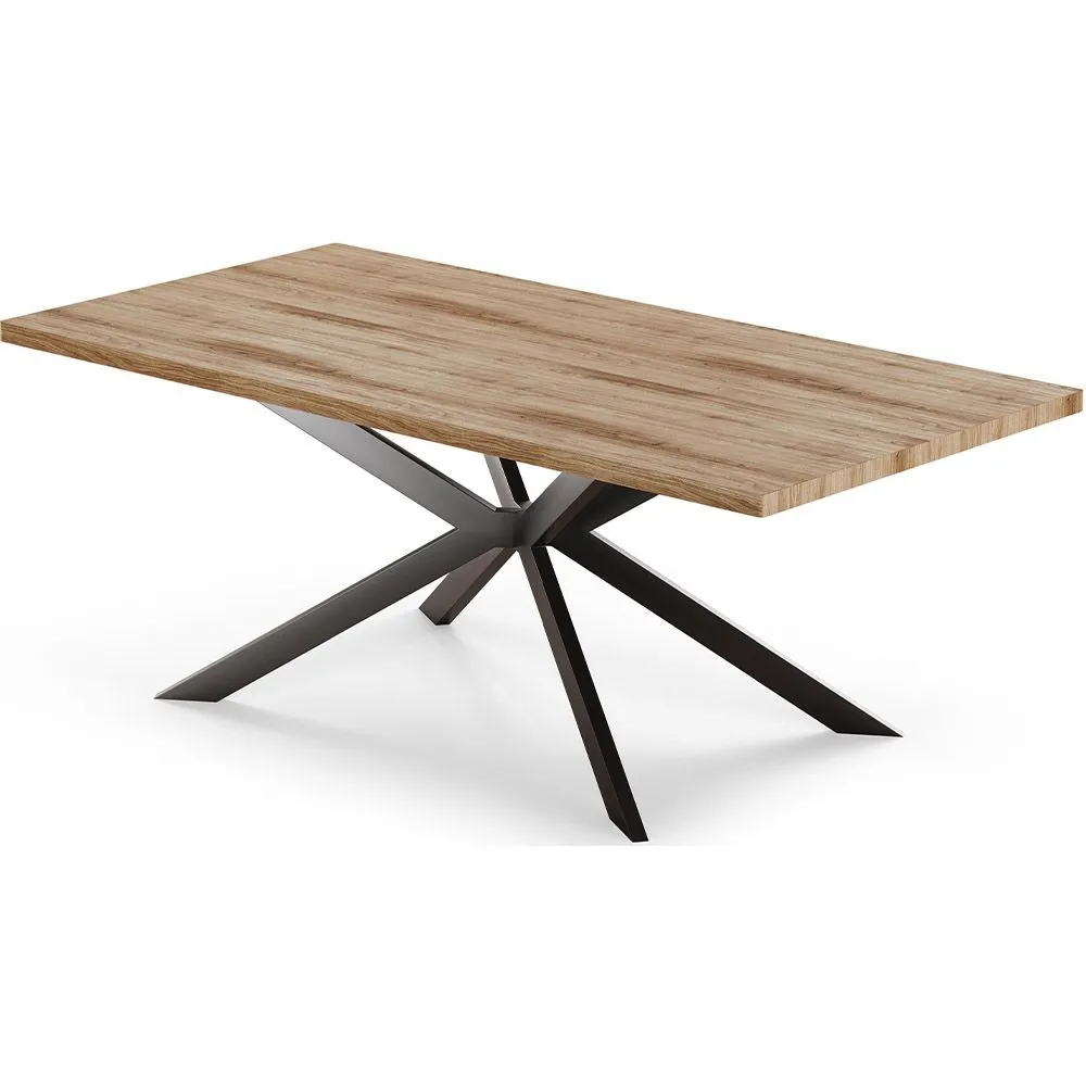 Rechthoekige Eettafel - Industrieel - Hout en Metaal - Bayron image 8
