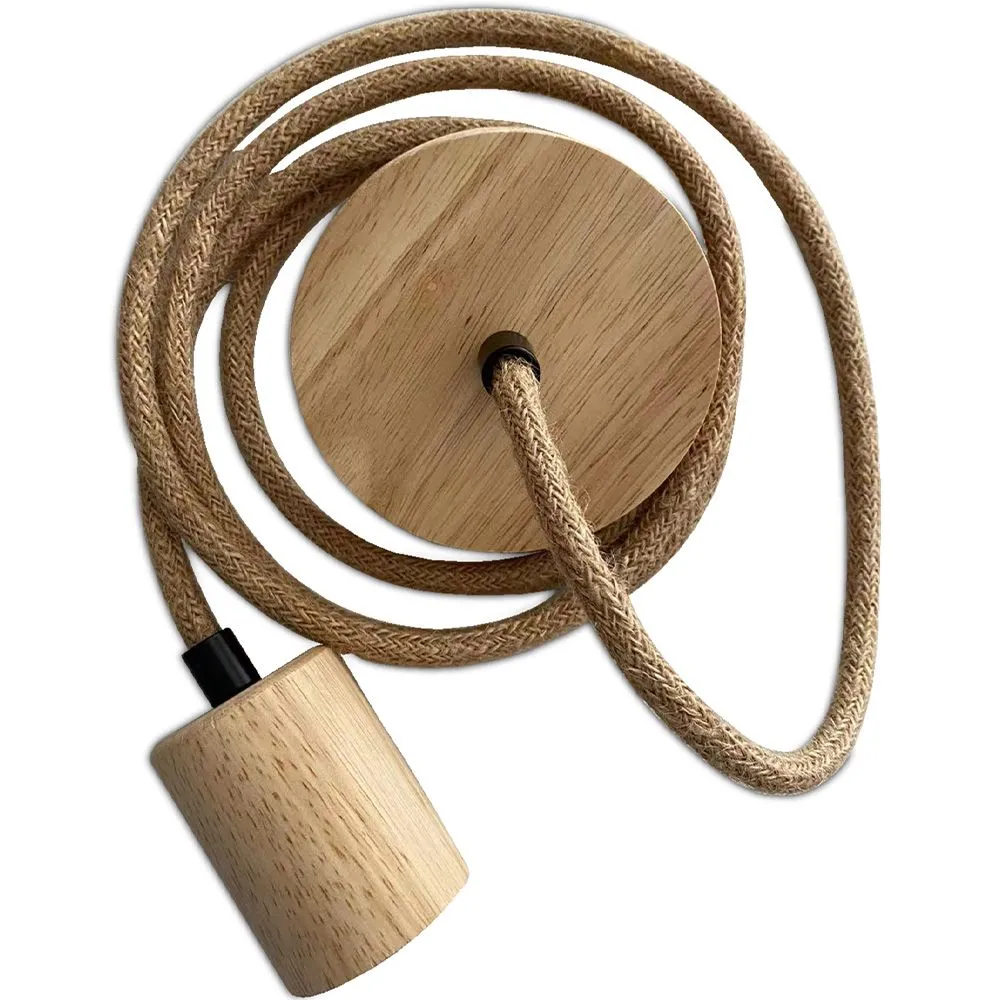 Hanglamp Kabel van Jute en Hout - 200 cm - Hanz image 8