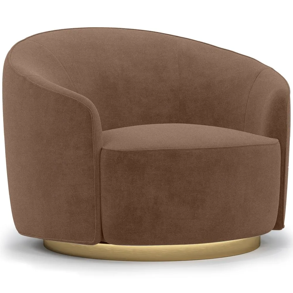 Gebogen design fauteuil - Gestoffeerd met velours - Herina image 8