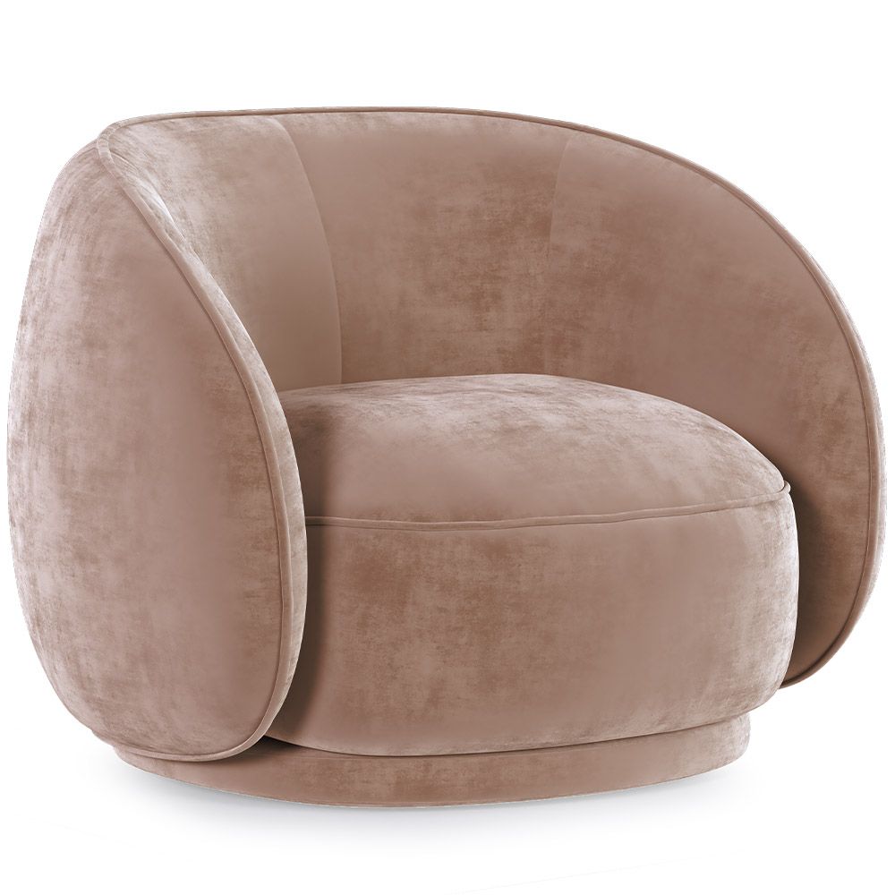 Gebogen fluwelen beklede fauteuil - Cally image 8