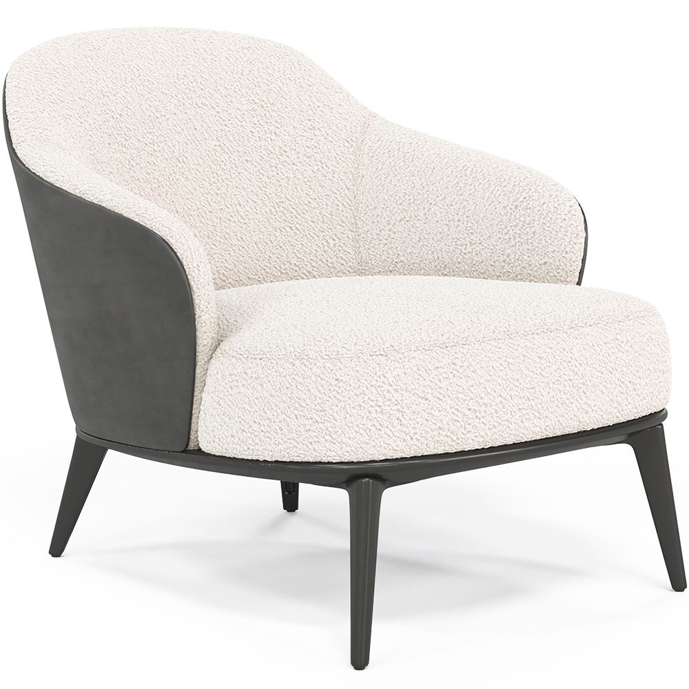 Beklede fauteuil met bouclé stof - Luc image 8
