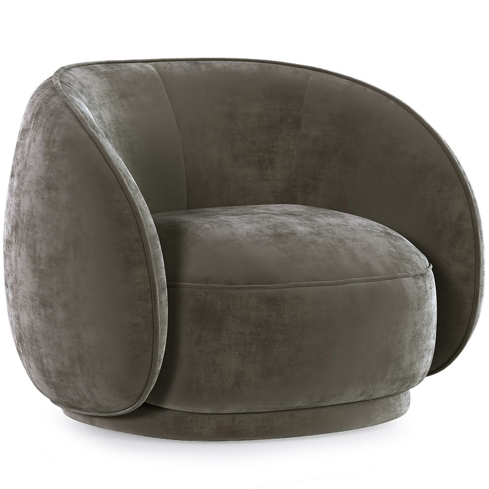 Gebogen fluwelen beklede fauteuil - Cally image 8