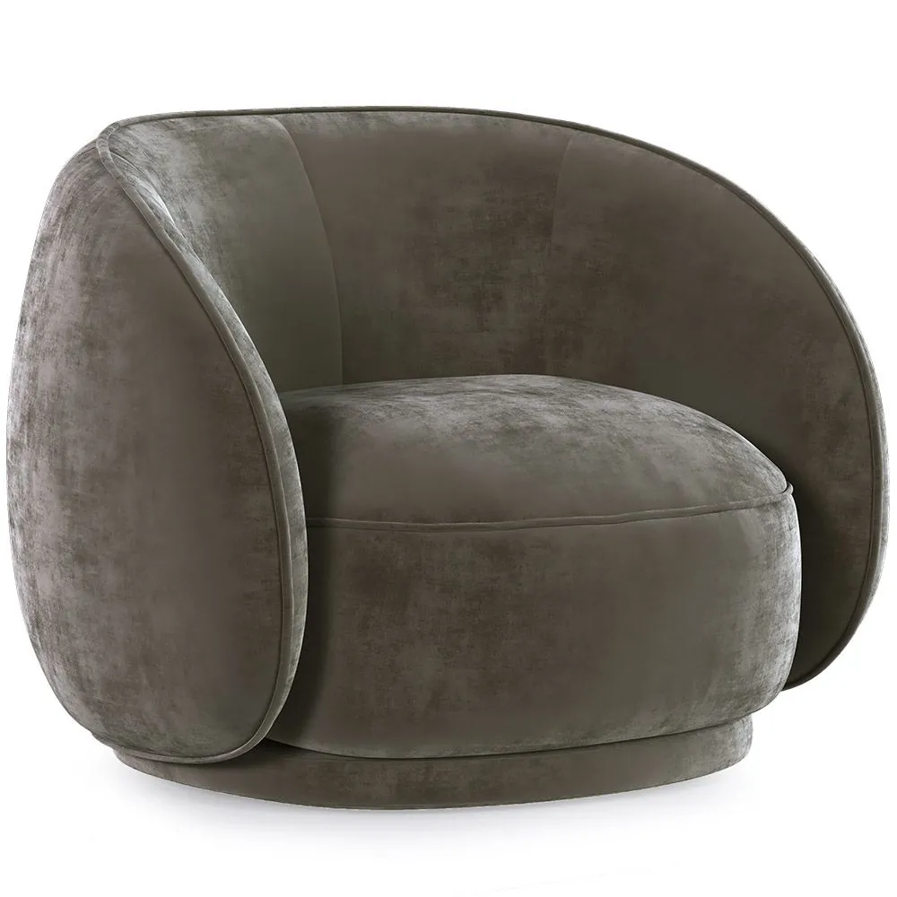 Gebogen fluwelen beklede fauteuil - Cally image 8