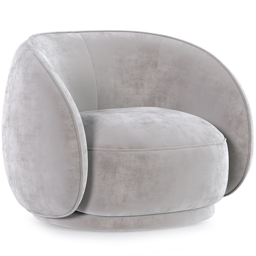 Gebogen fluwelen beklede fauteuil - Cally image 8