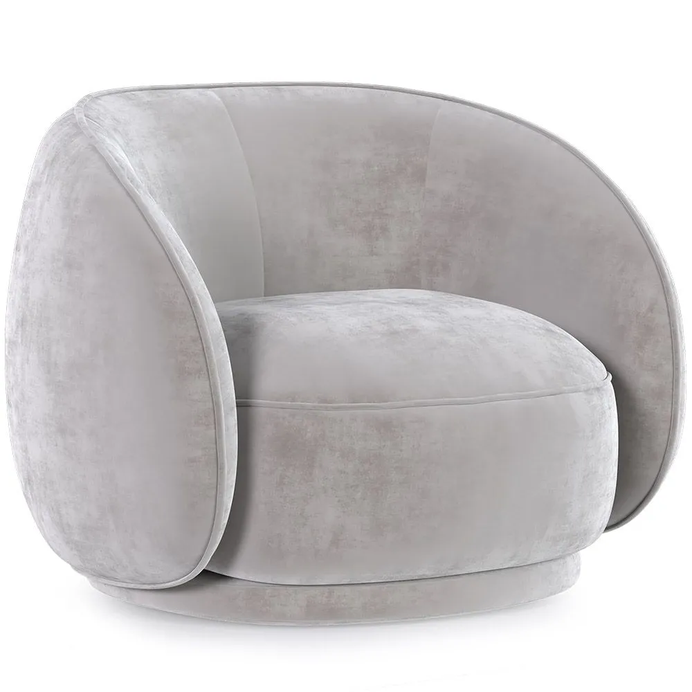 Gebogen fluwelen beklede fauteuil - Cally image 8