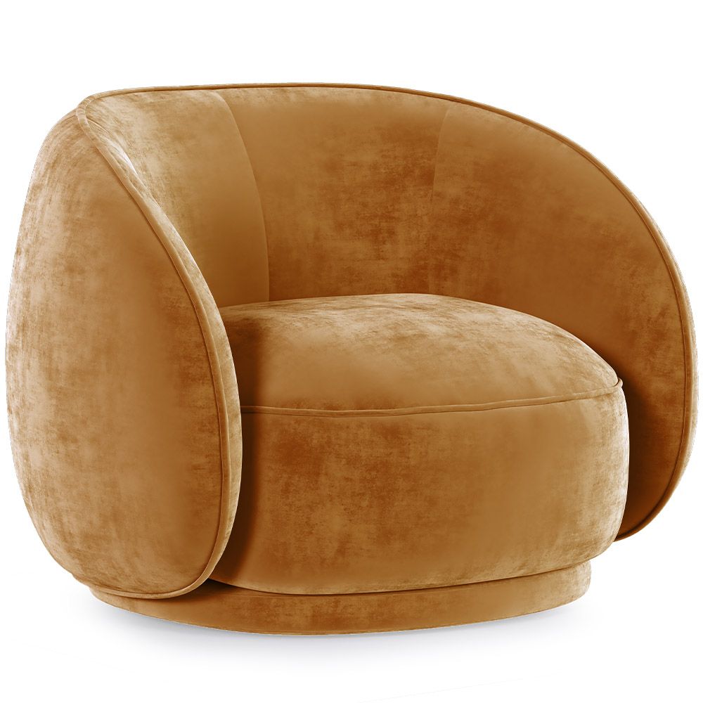 Gebogen fluwelen beklede fauteuil - Cally image 8