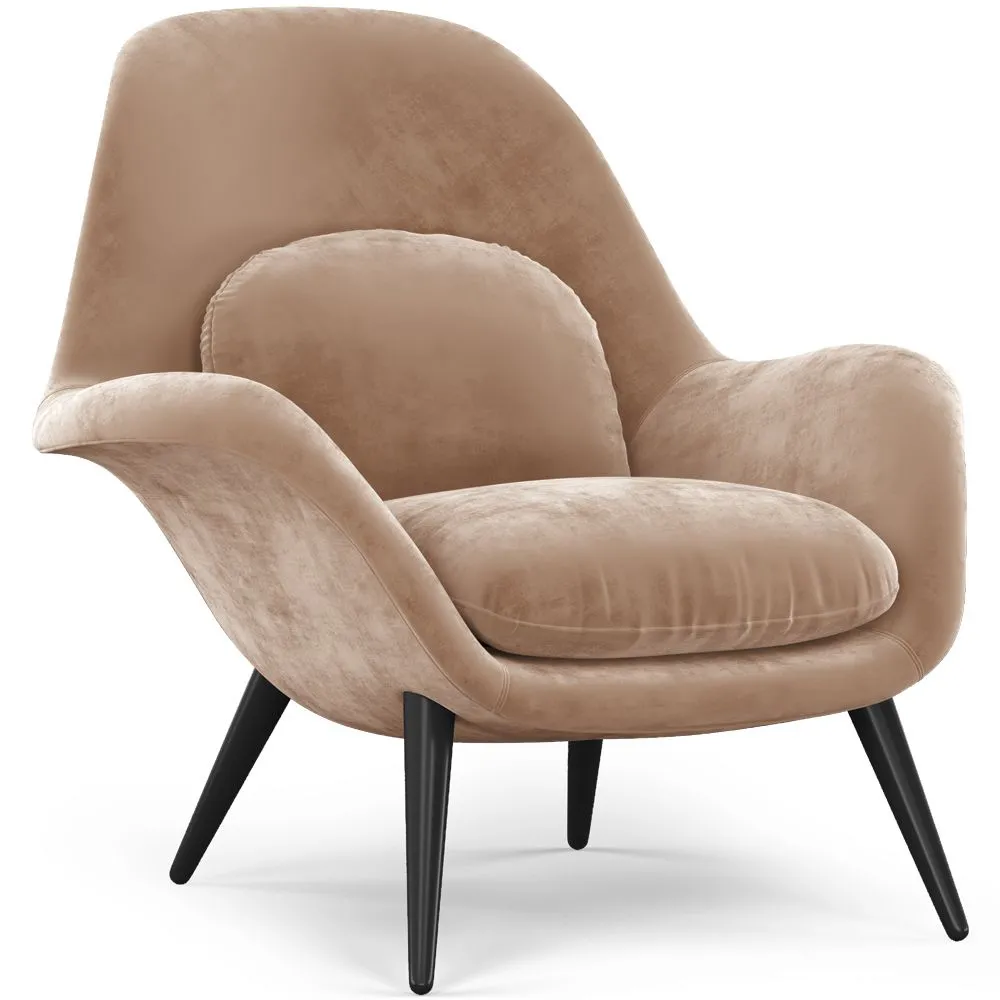 Fluwelen beklede fauteuil - Uyere image 8