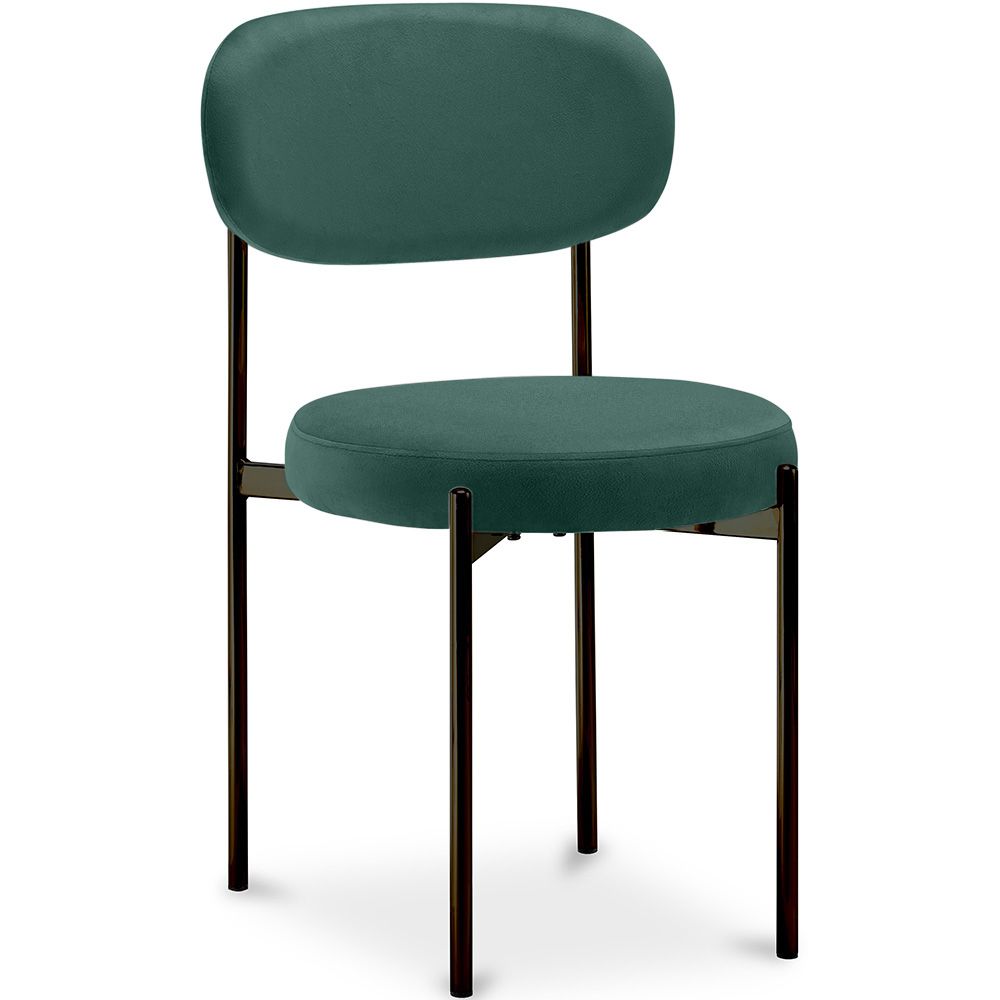 Eetkamerstoel - Bekleed met fluweel - Zwart metaal - Margot image 8