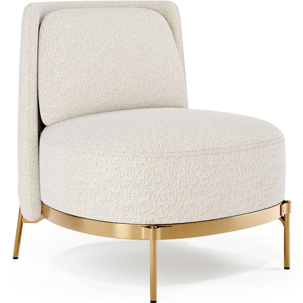 Design Fauteuil - Bekleed met Bouclé Stof - Kanla image 8