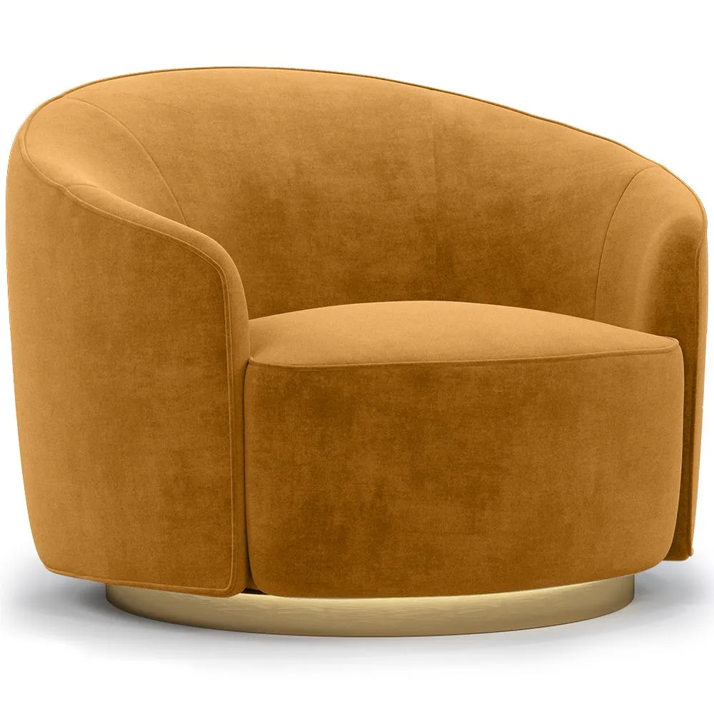 Gebogen design fauteuil - Gestoffeerd met velours - Herina image 8