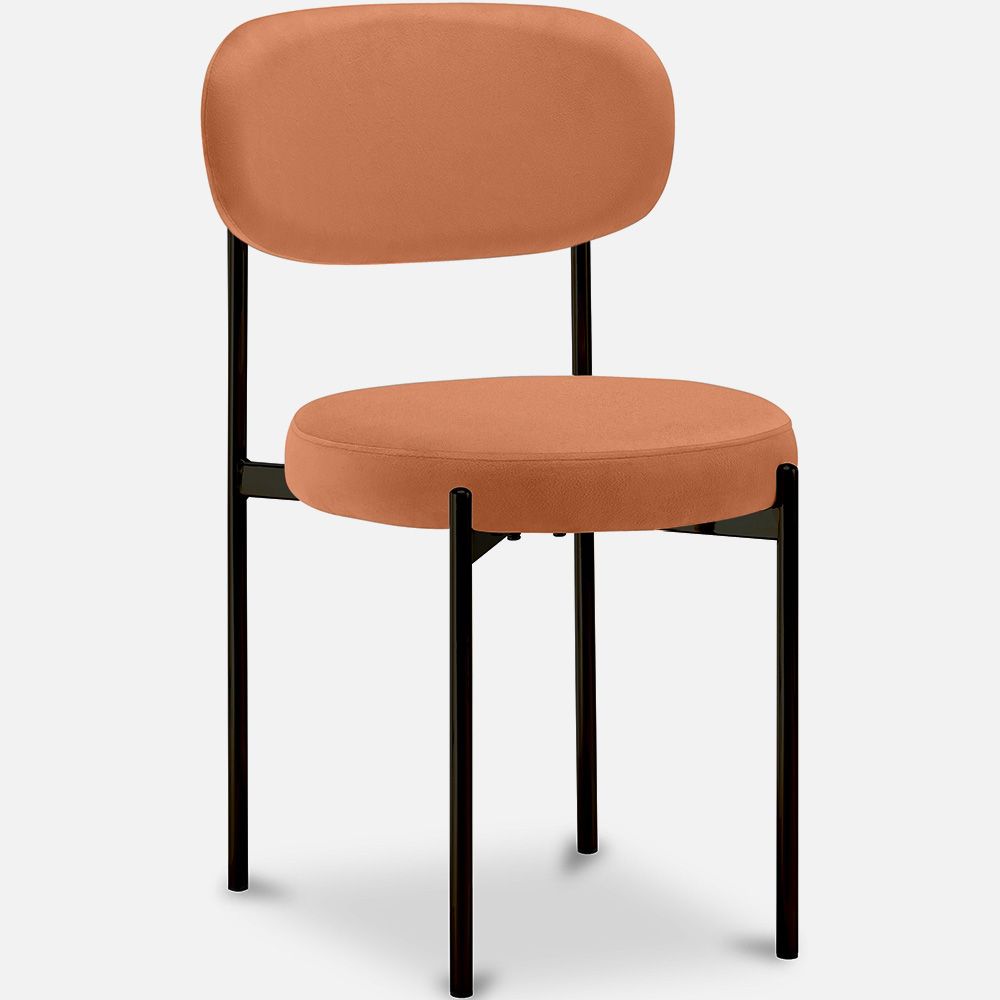 Eetkamerstoel - Bekleed met fluweel - Zwart metaal - Margot image 8